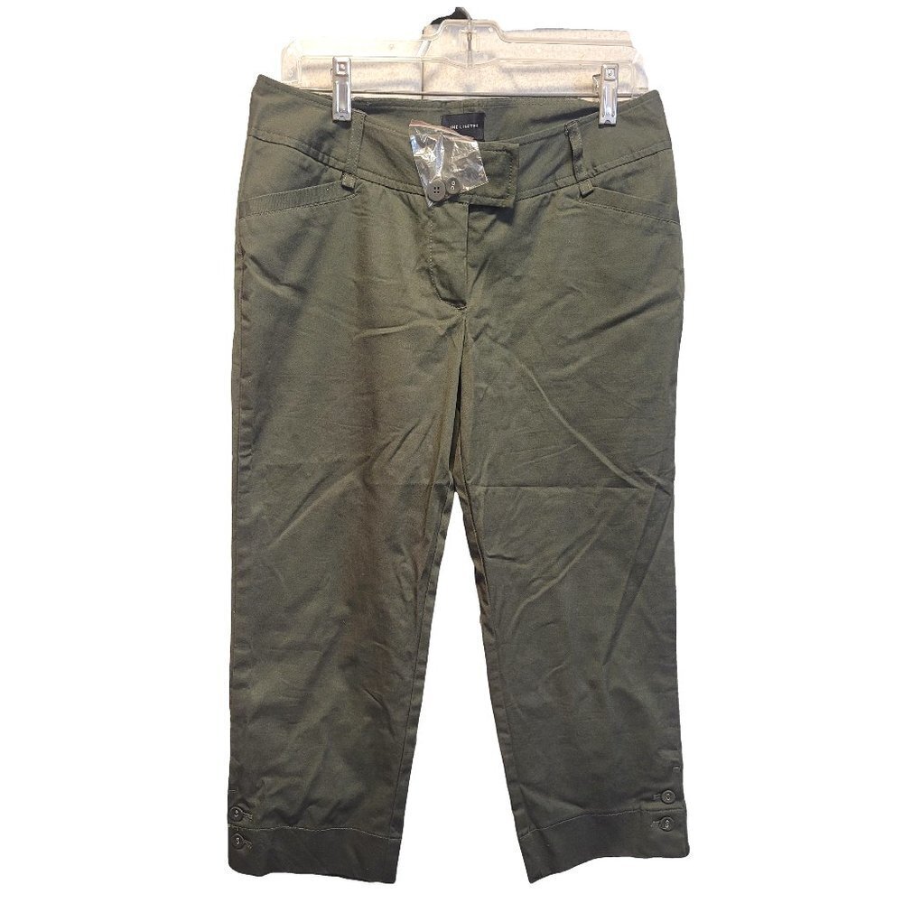The Limited Women's Drew Fit Cropped Capri Olive Pants, Sz 6